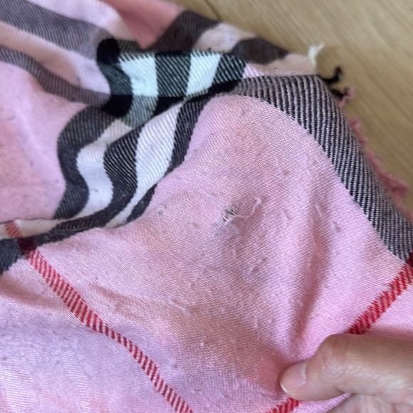 Burberry Pink and Black Tartan Scarf - Picture 3 of 6